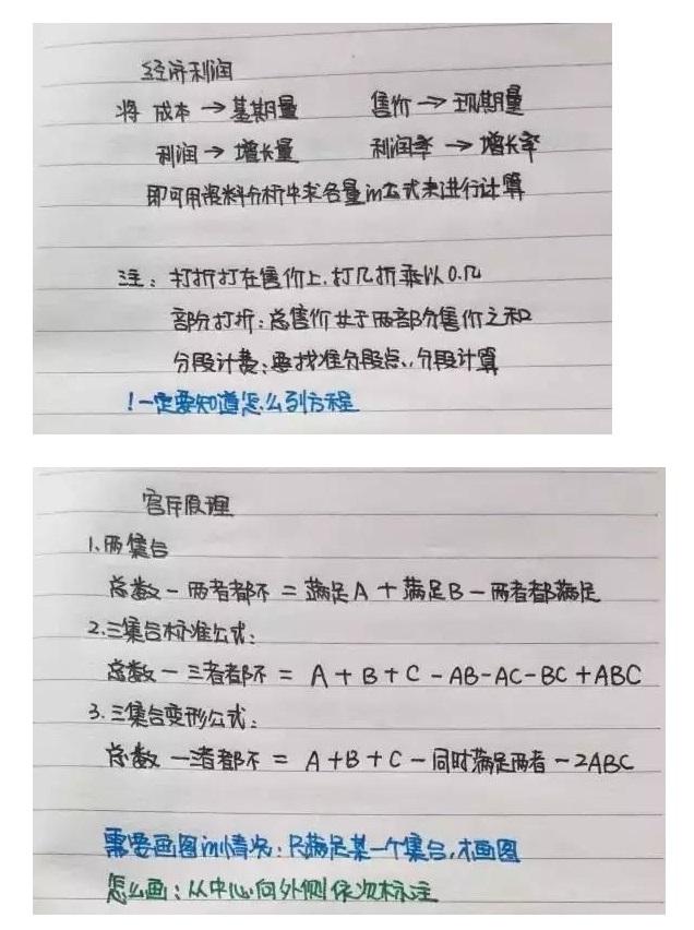 行測公式記不??？學(xué)霸幾張筆記就搞定了！